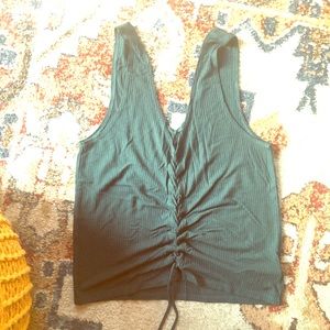 American Eagle Lace-up Cropped Tank